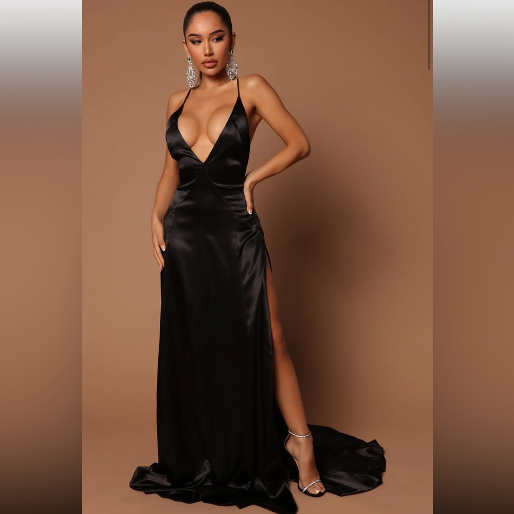Sierra High Slit Maxi Dress - Black